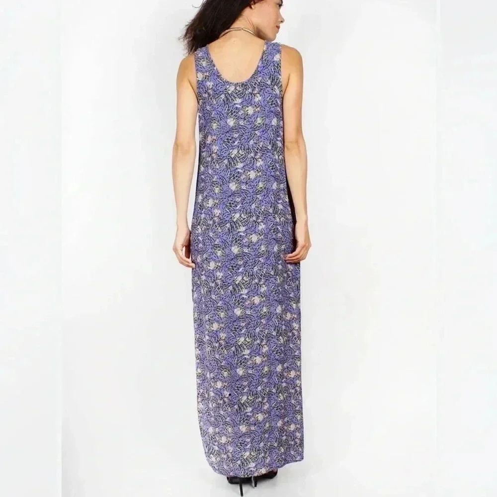 Flax small maxi linen sleeveless floral  dress